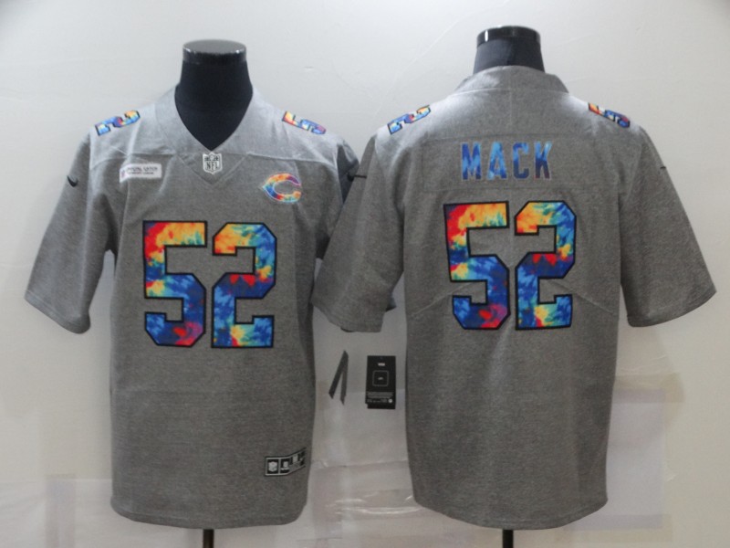 Men's Chicago Bears #52 Khalil Mack 2020 Grey Crucial Catch Limited Stitched Jersey